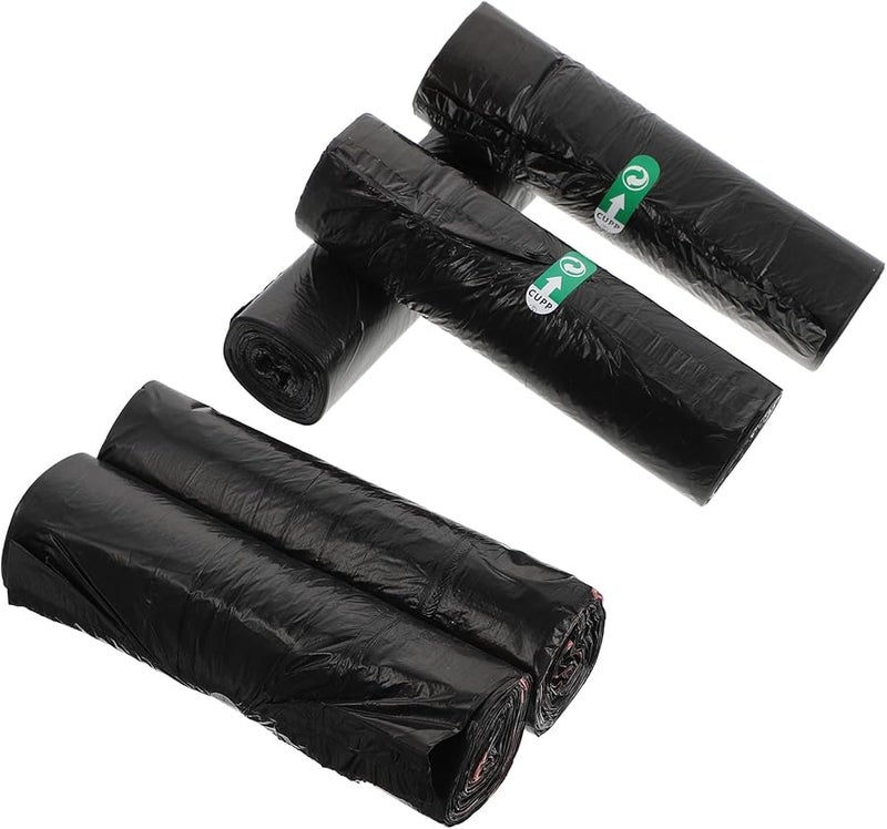 أكياس قمامة ثقيلة بسحب رباط 45 × 50 بوصة 5 قطع أكياس سميكة مقاومة للتسرب قابلة للتخلص منها باللون الأسود